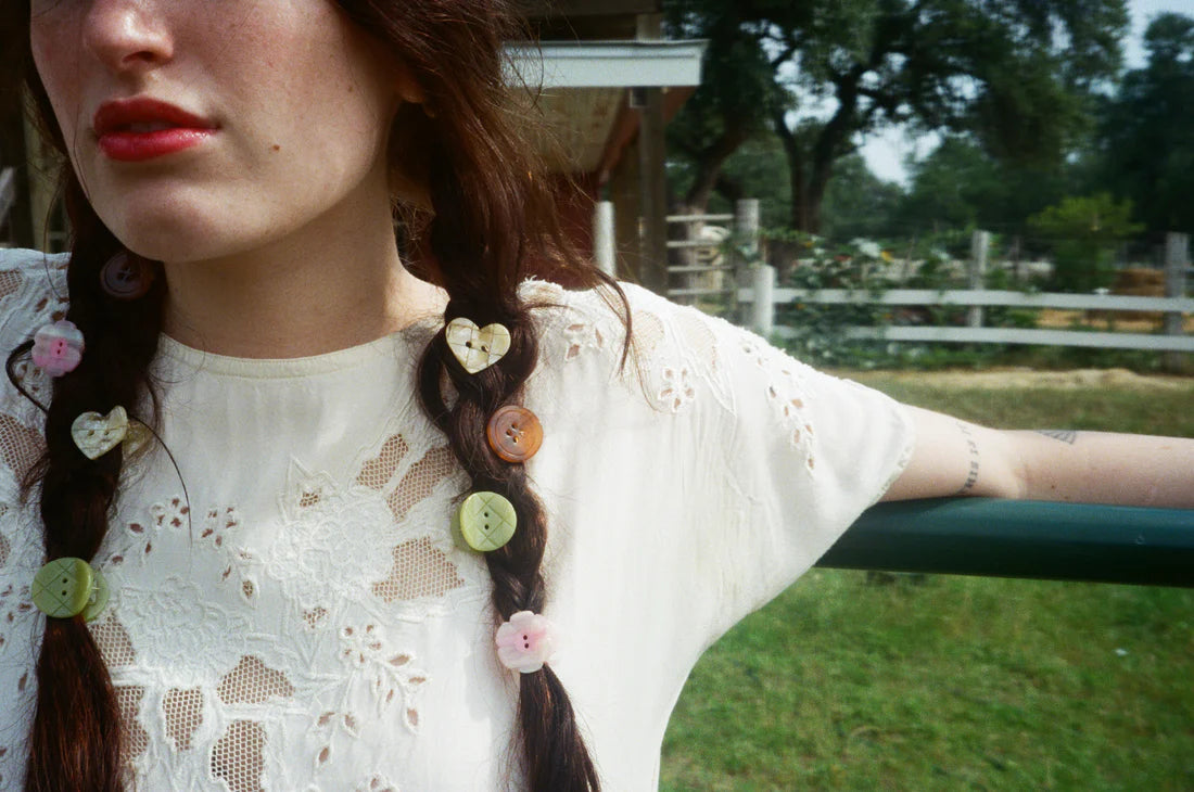 Button Mini Hair Claw Set