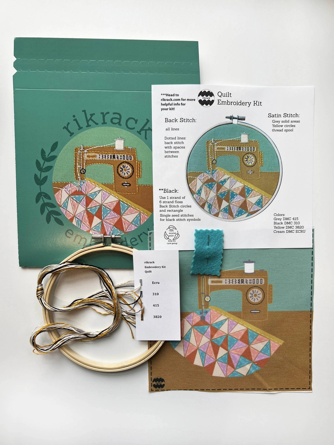 Rikrack quilting embroidery kit