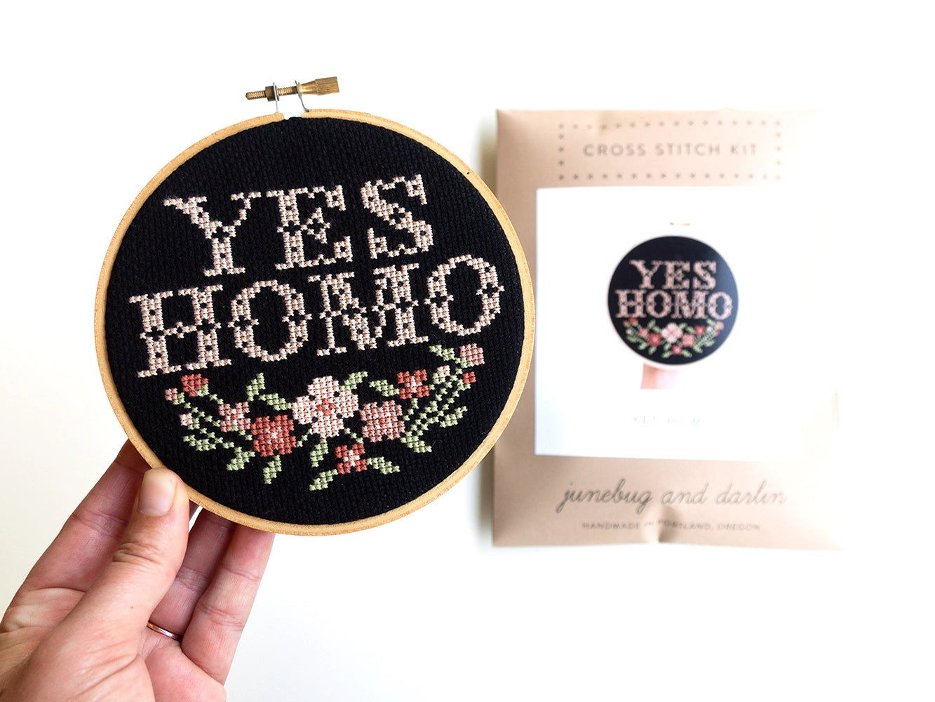 Yes homo cross stitch kit