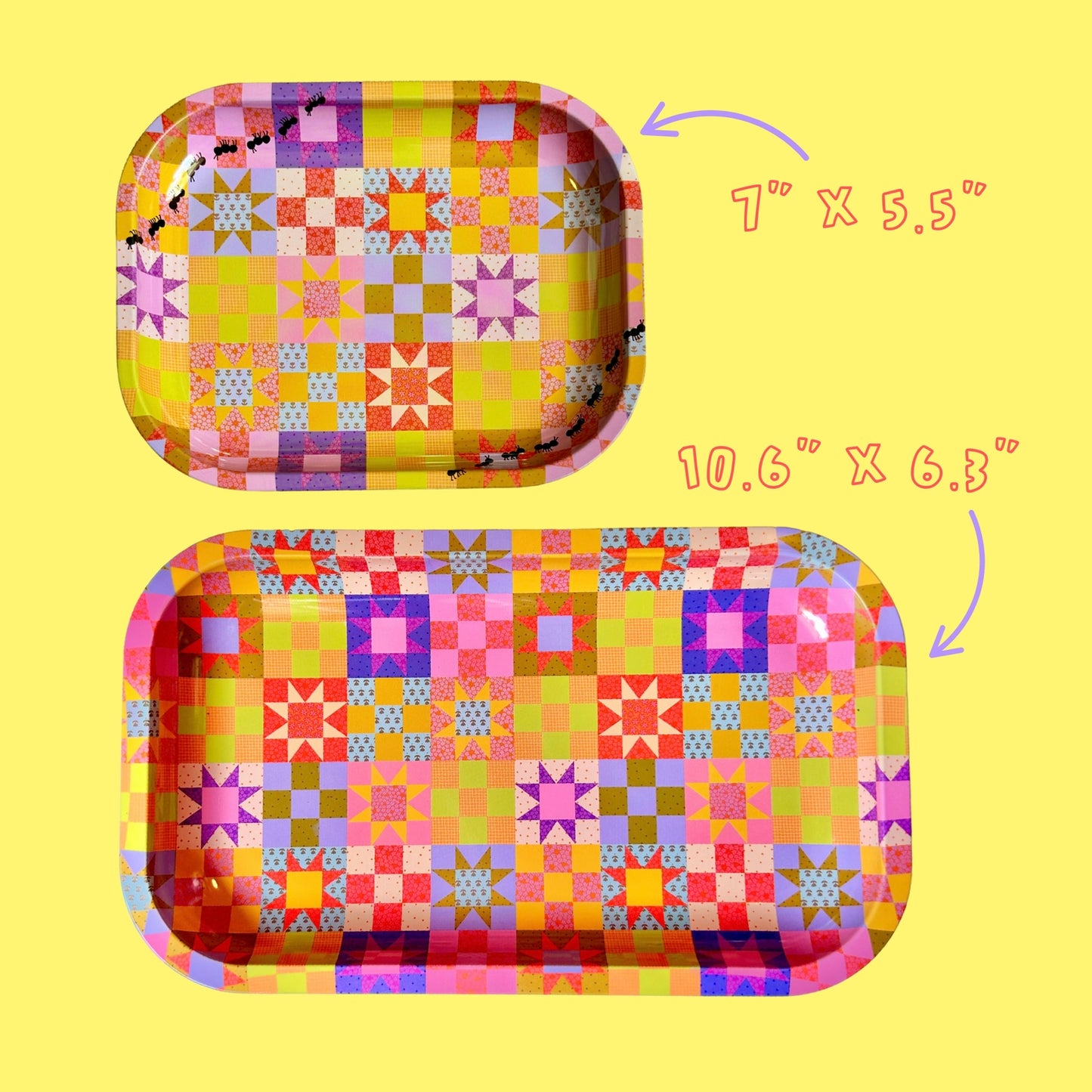 NEW large patchwork quilt tray