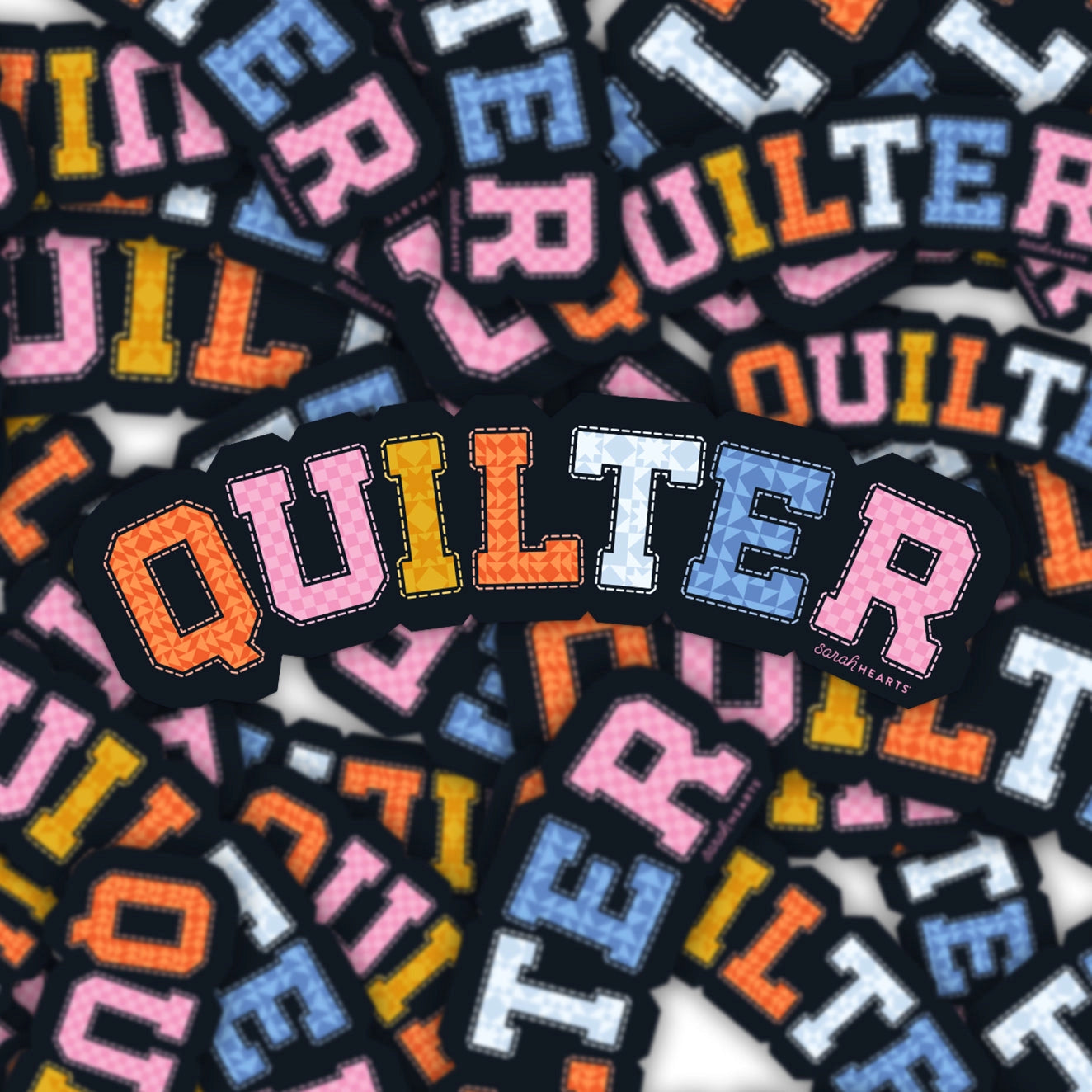 Quilter sticker - Sarah Hearts