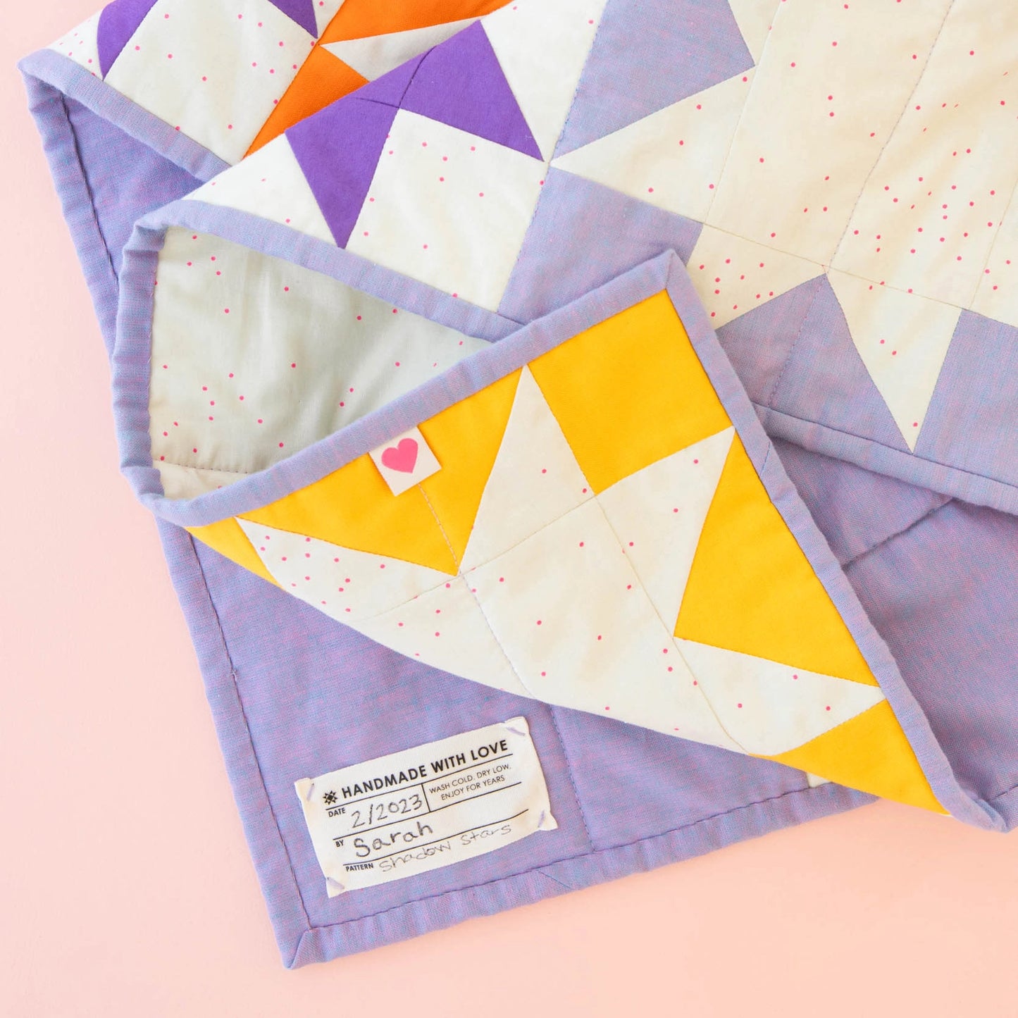 Quilt Info Large Write-in Sarah Hearts Sewing Labels