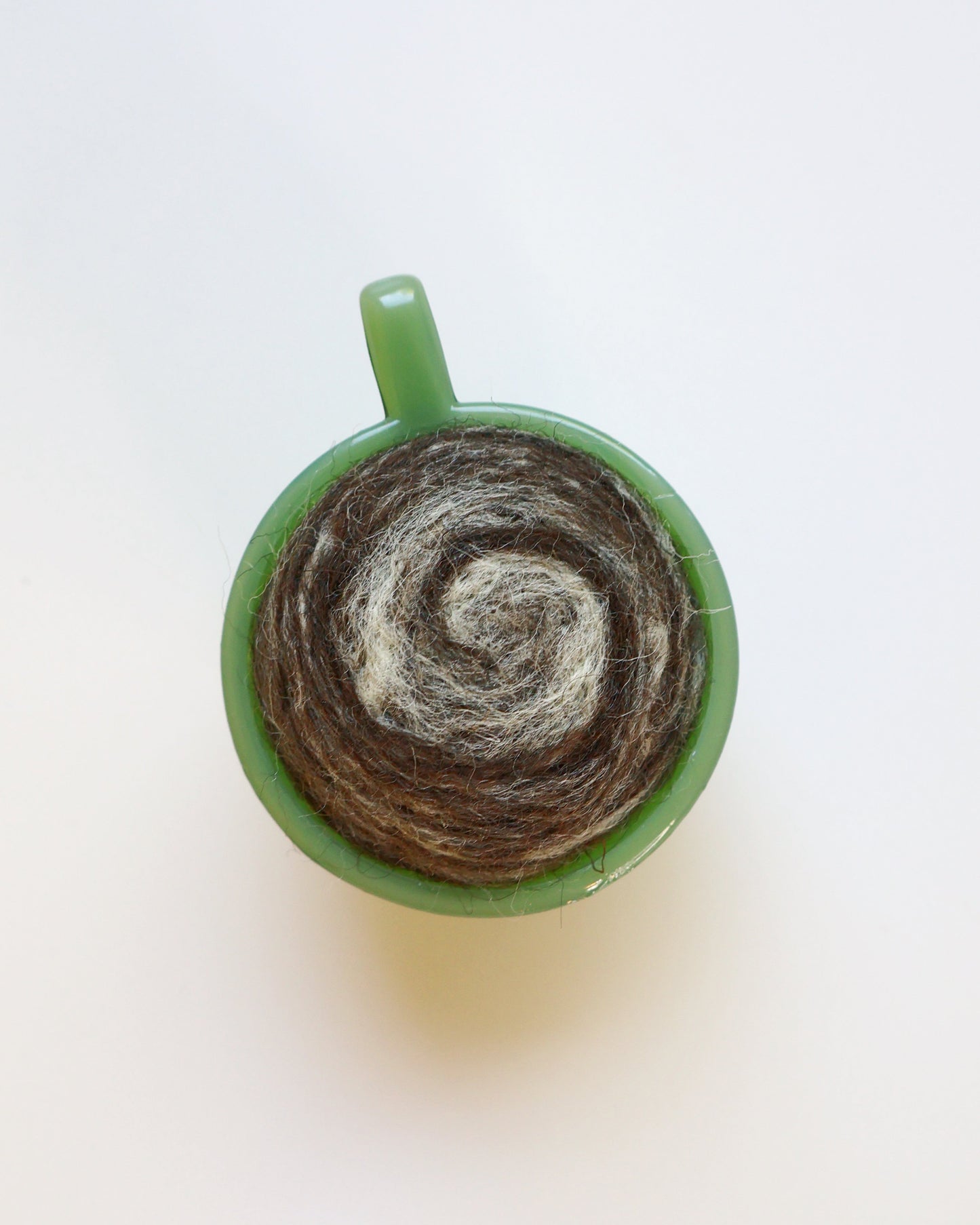 Marbled glass and wool pin cushion