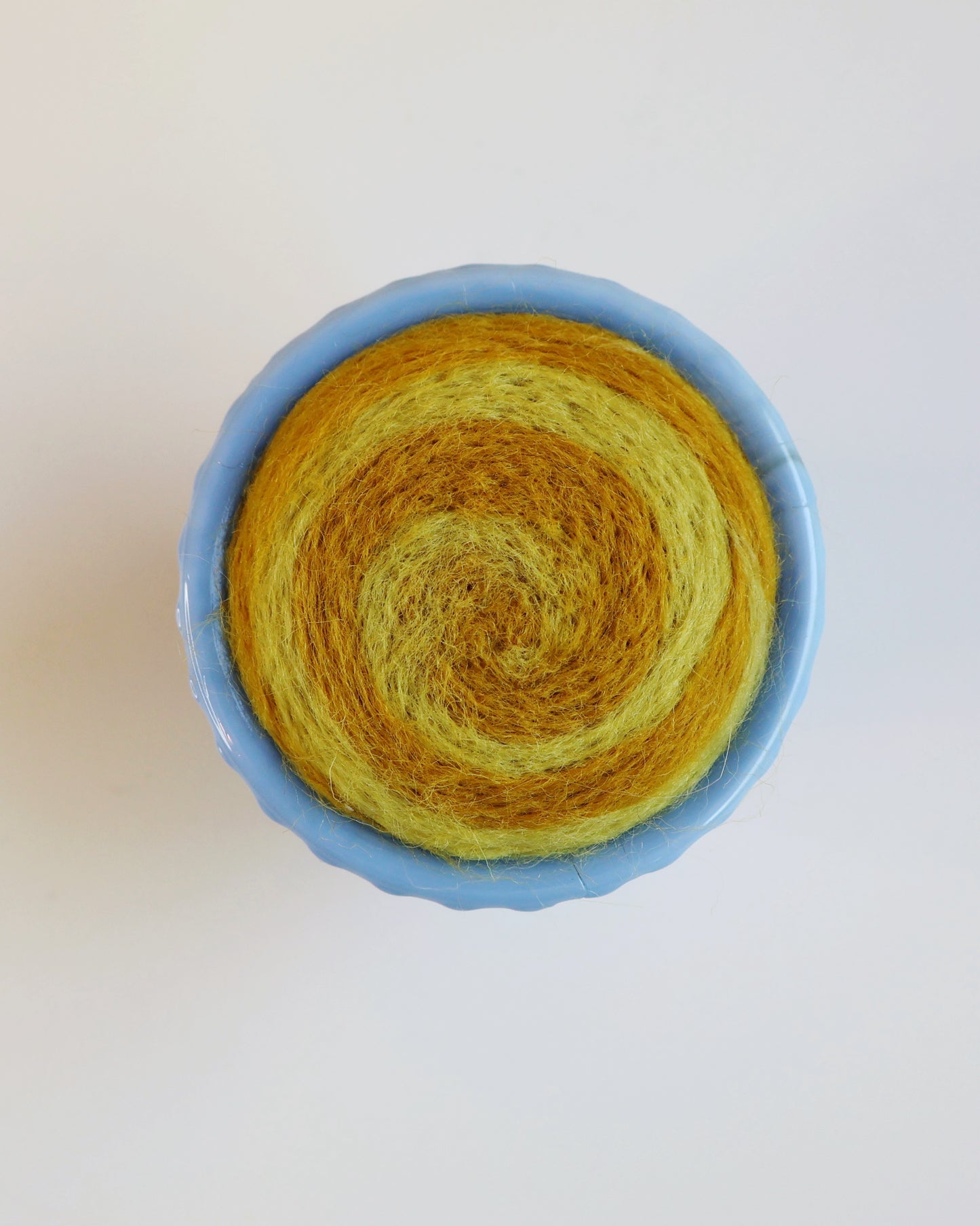Marbled glass and wool pin cushion