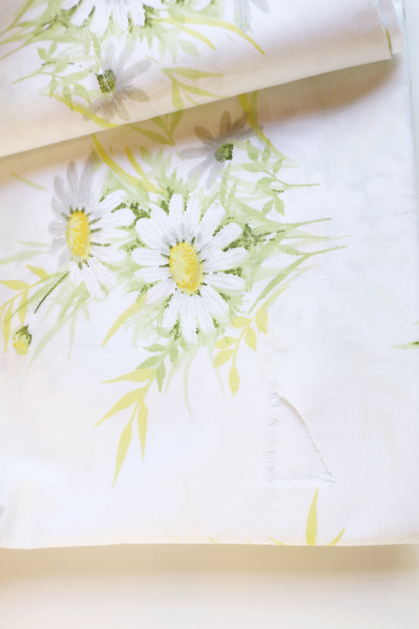Watercolor daisies vintage sheet