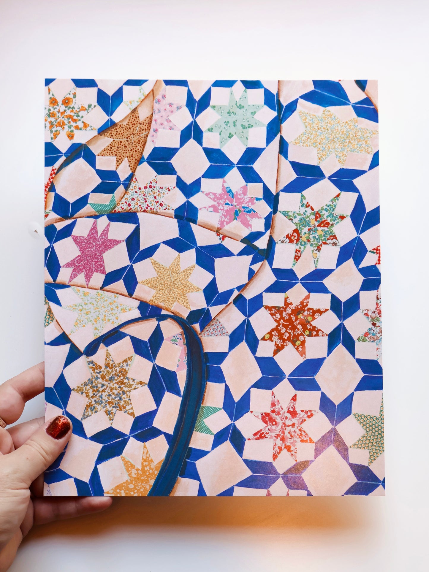 Blue with stars 8 x 10 Quilt Print - Laurenspired