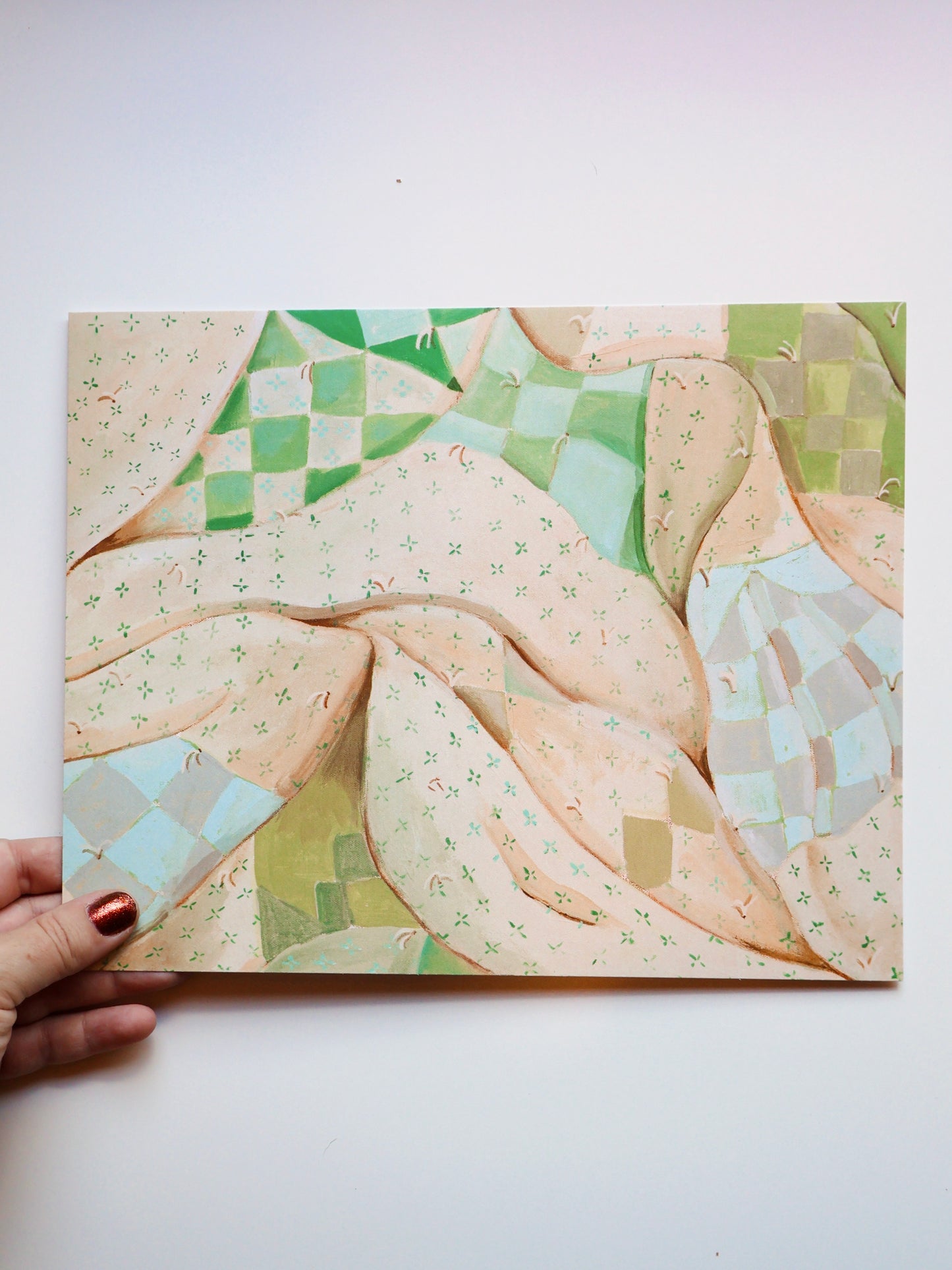 Green and cream 8 x 10 Quilt Print - Laurenspired