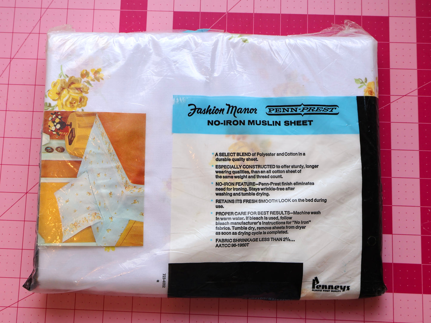 Yellow roses striped flat sheet