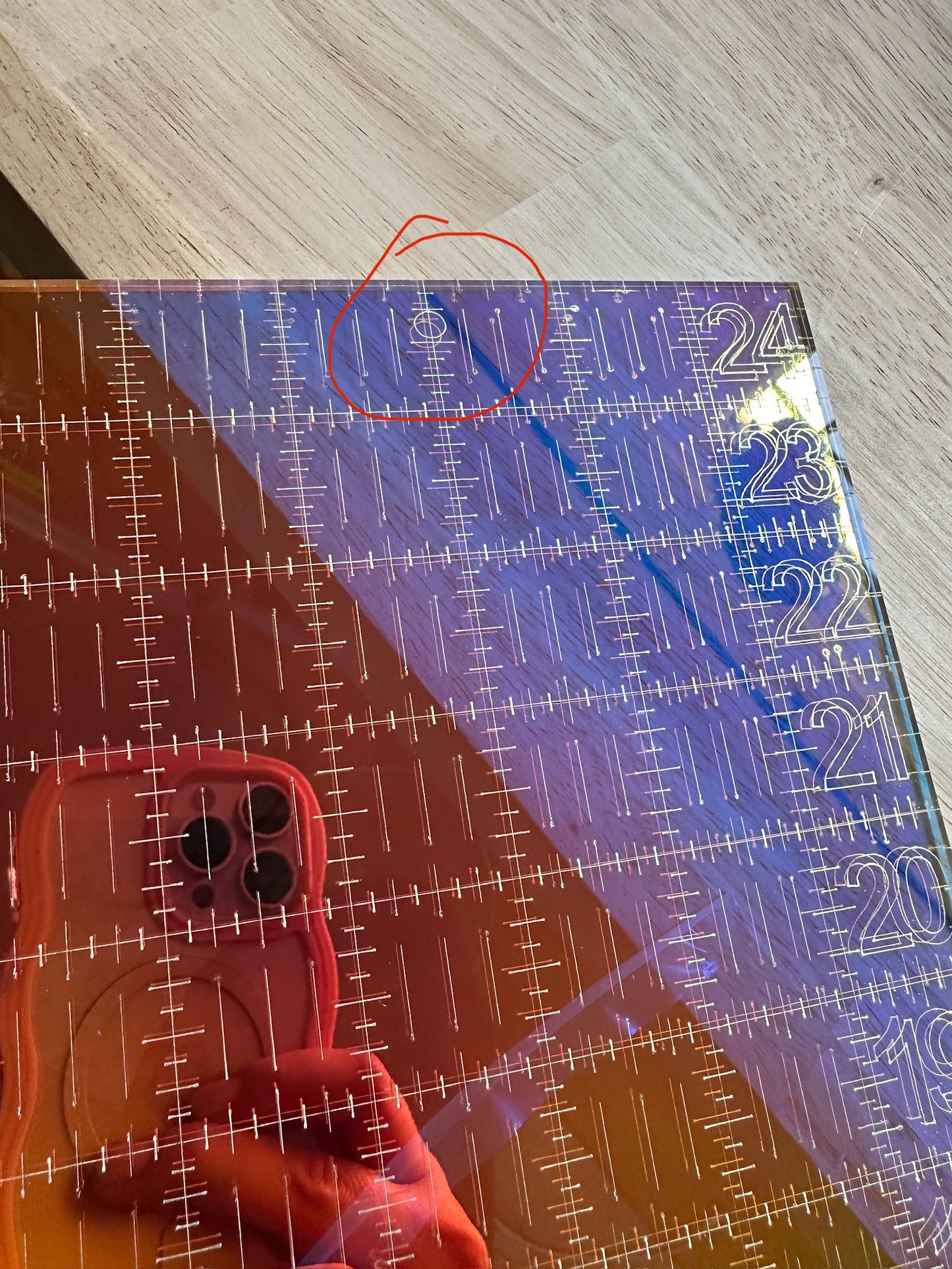 SECONDS 6 x 24 Iridescent Quilting Ruler