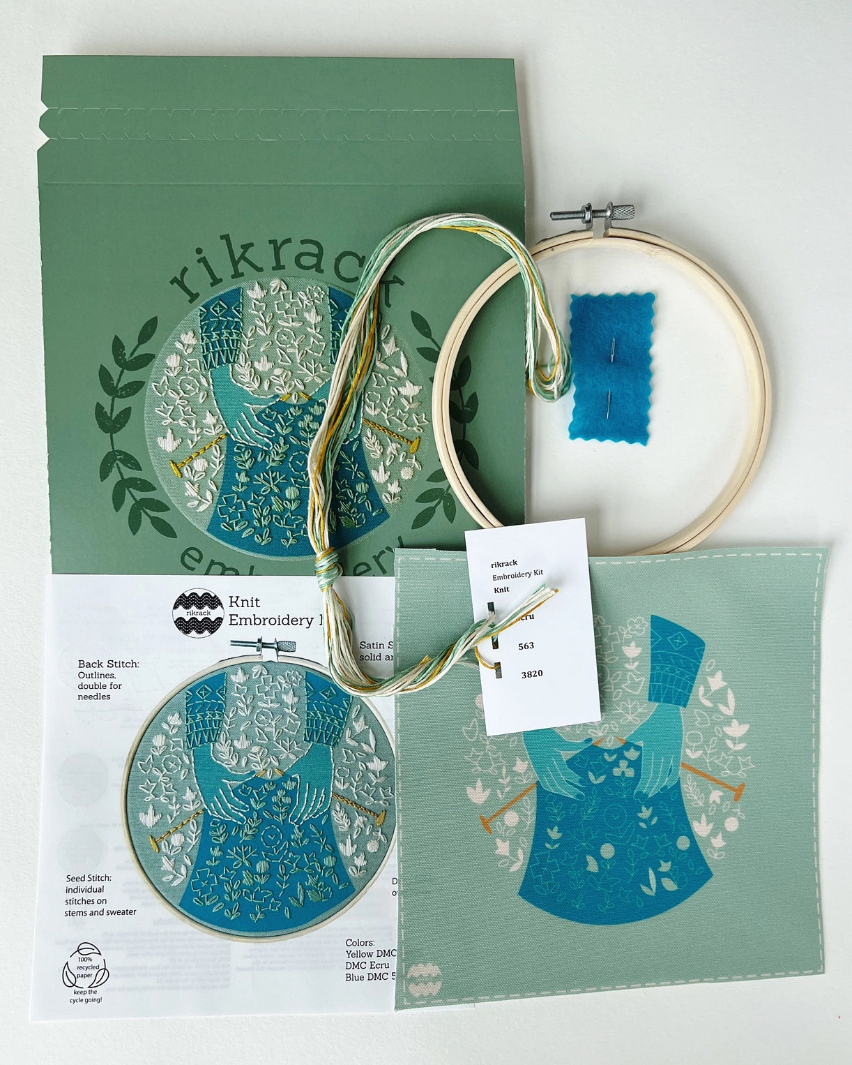 Rikrack knitting embroidery kit