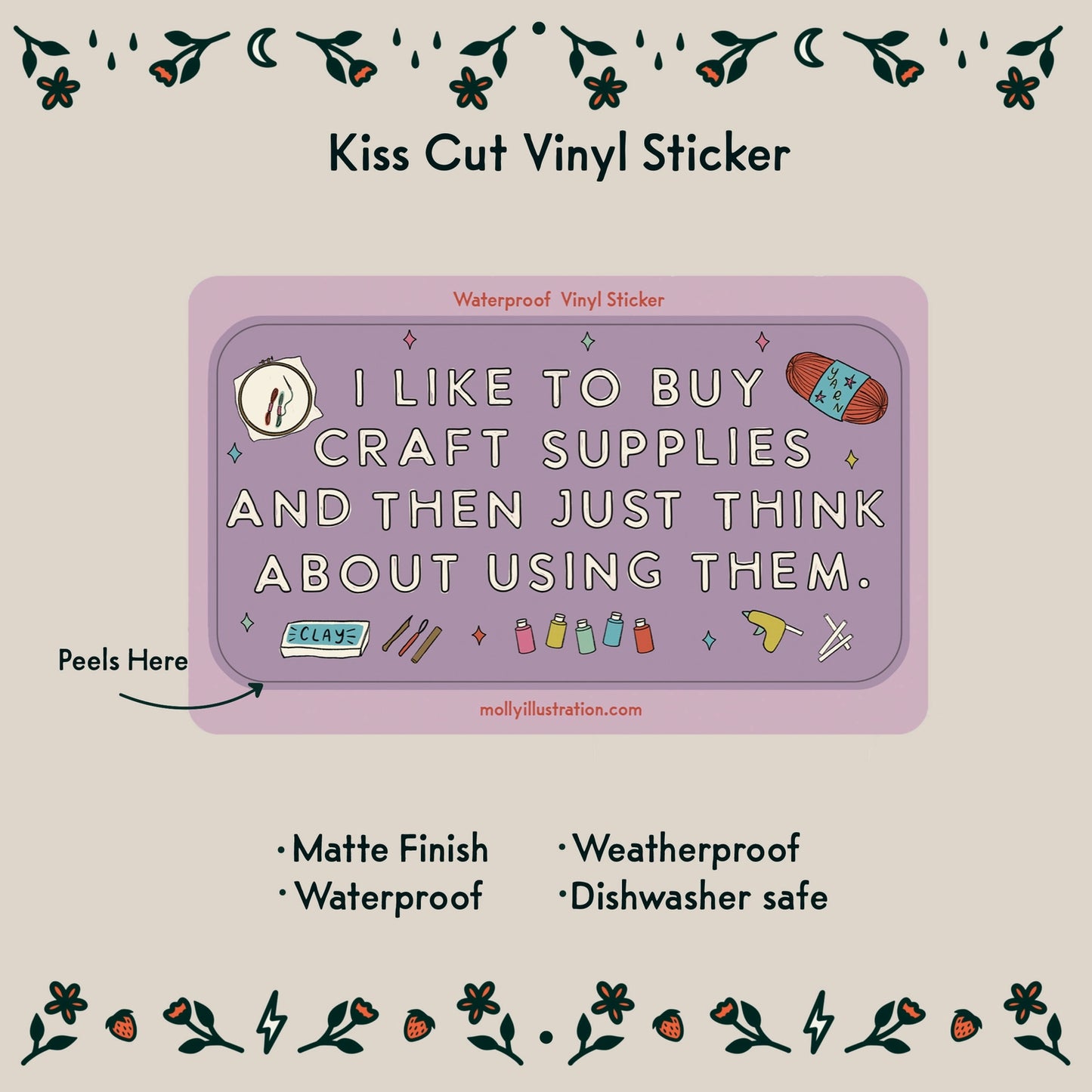 I like to buy craft supplies sticker
