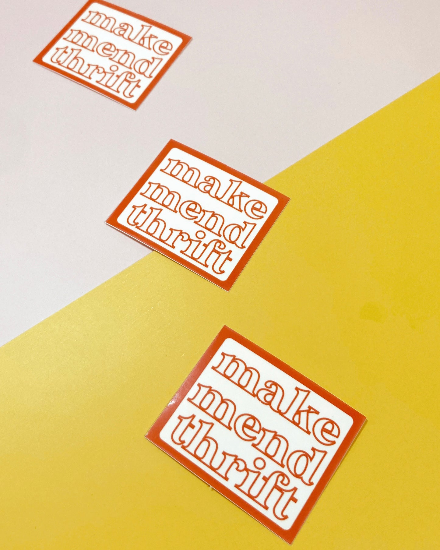 make, mend, thrift sticker