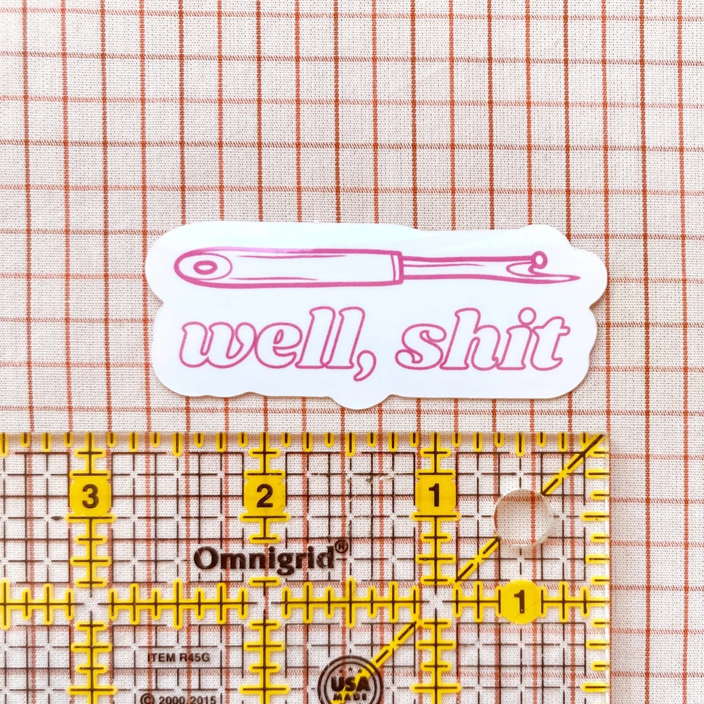 well, shit seam ripper sticker fuschia