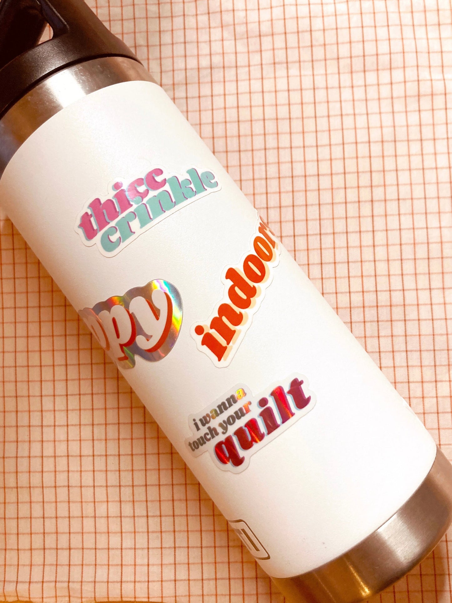 I wanna touch your quilt! - sewing and quilting vinyl holographic sticker