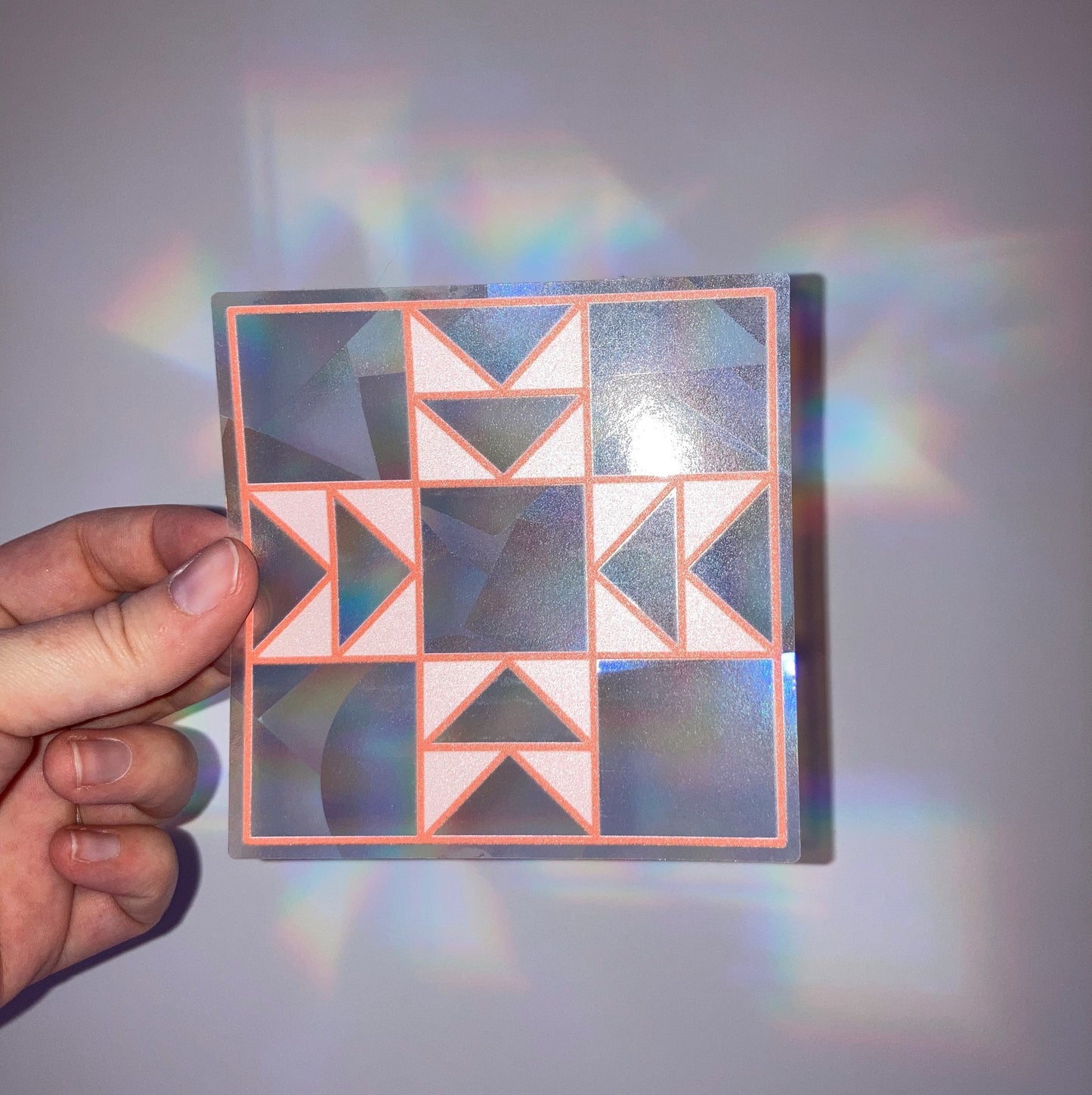 Quilt block rainbow maker window cling sticker