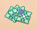 Letterpress Reusable Vellum Coasters—Kaleidoscope Green Aqua