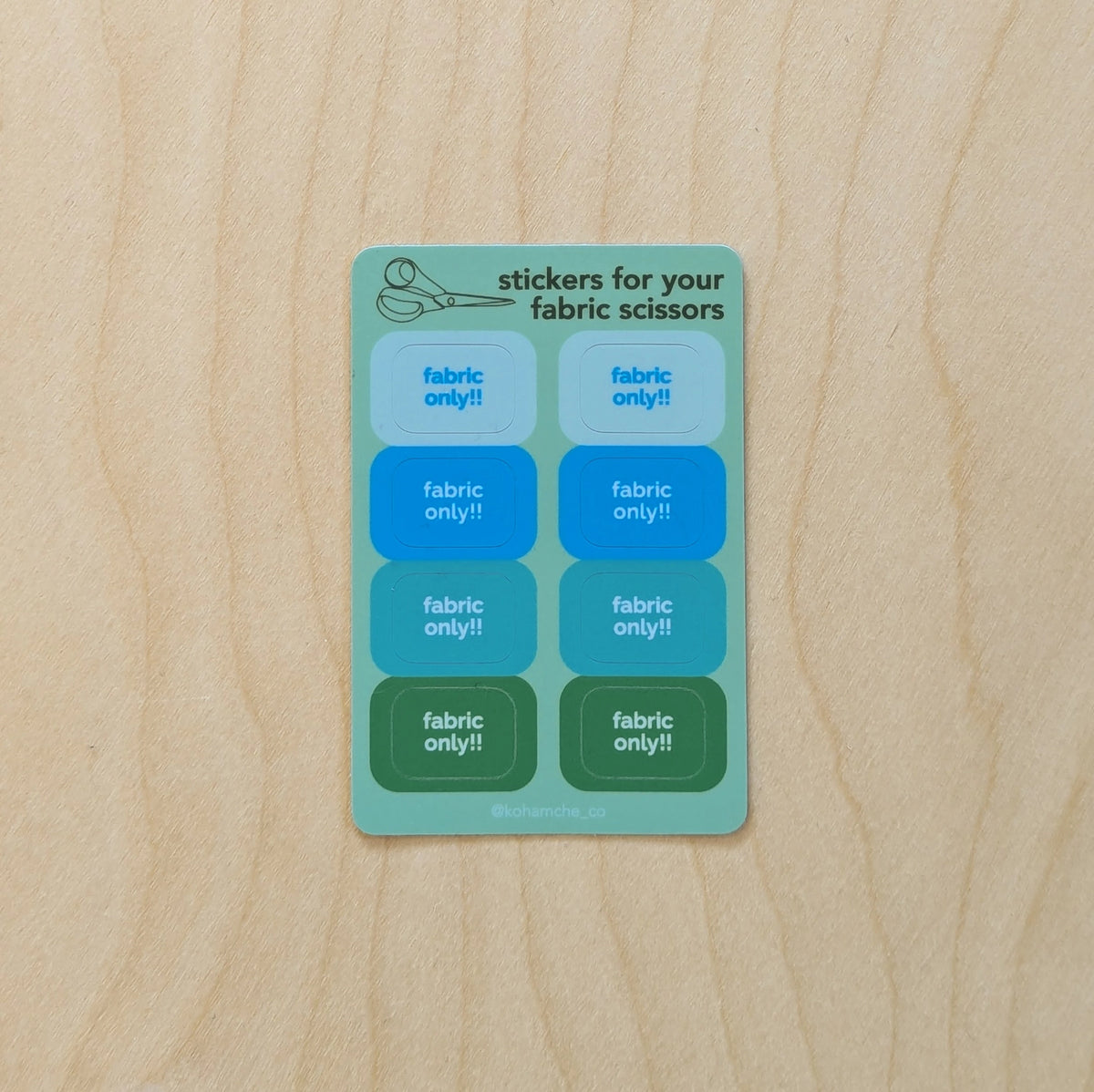 Stickers to protect your fabric scissors