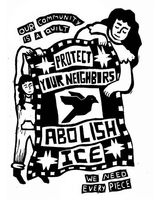 Our community is a quilt, abolish ice sticker - Coyotesnout