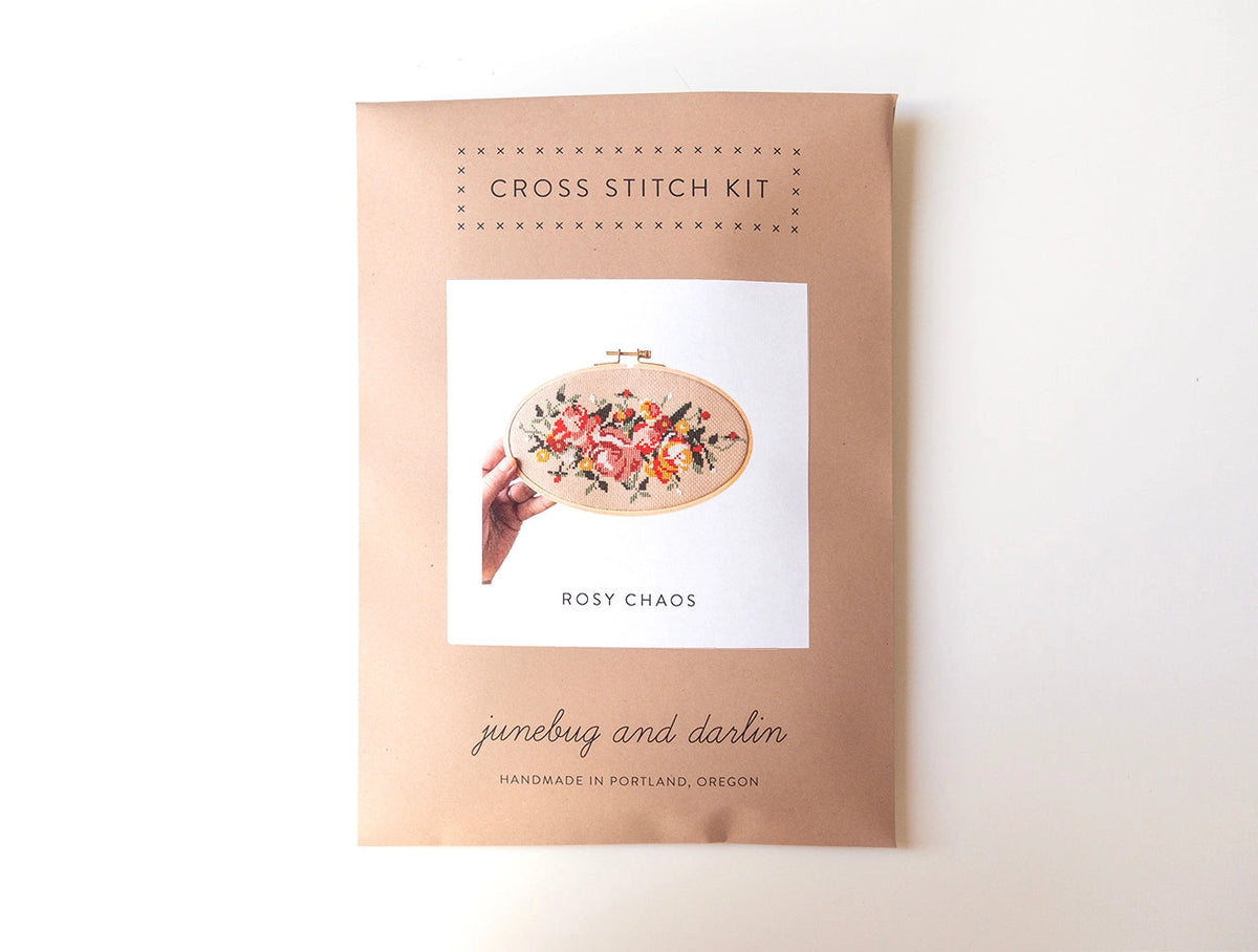 Rosy chaos cross stitch kit