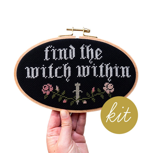 Find the witch within cross stitch kit