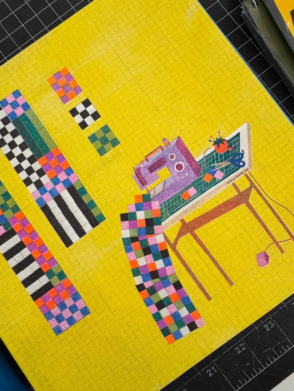Paper Cut Sewing Table 8 x 8 print from Marcos Román