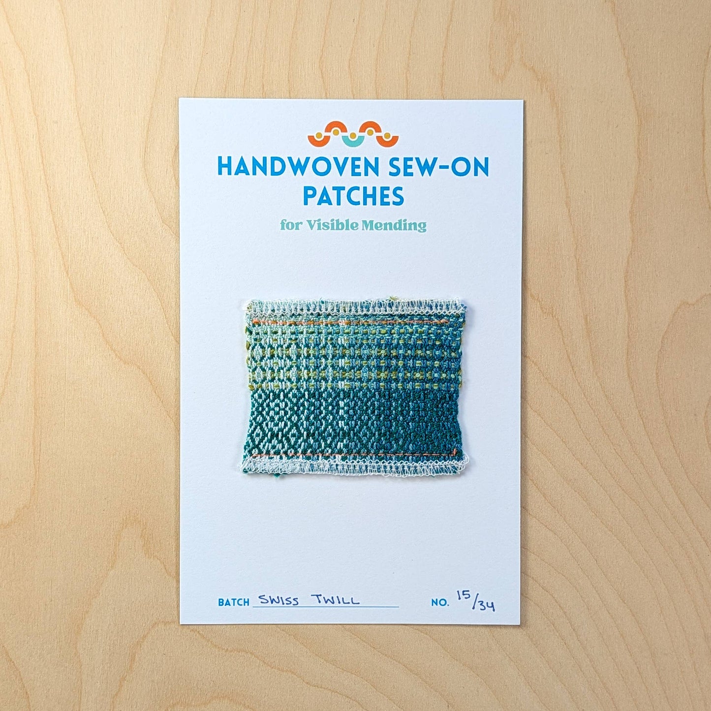 Handwoven Sew-on Patch - Swiss Twill No. 15 of 34