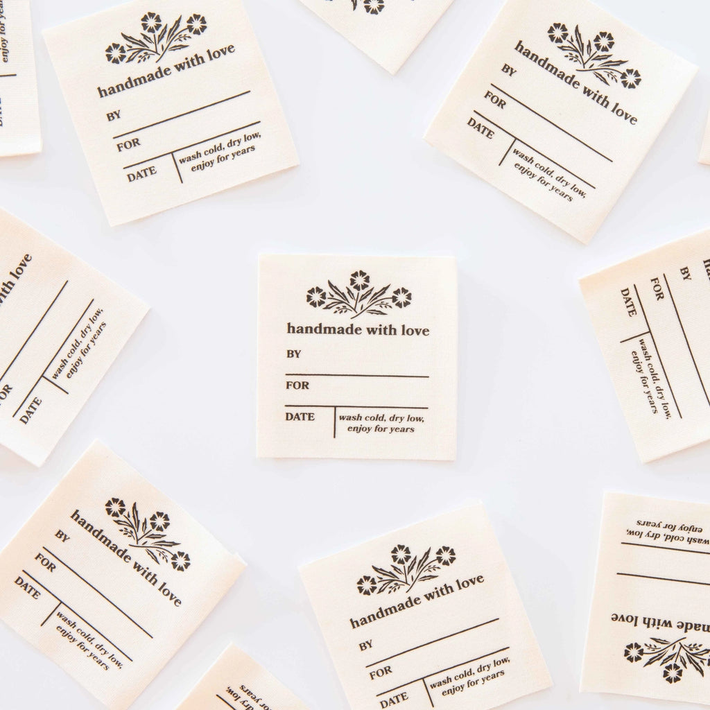 Vintage Handmade With Love Organic Cotton Write-In Labels