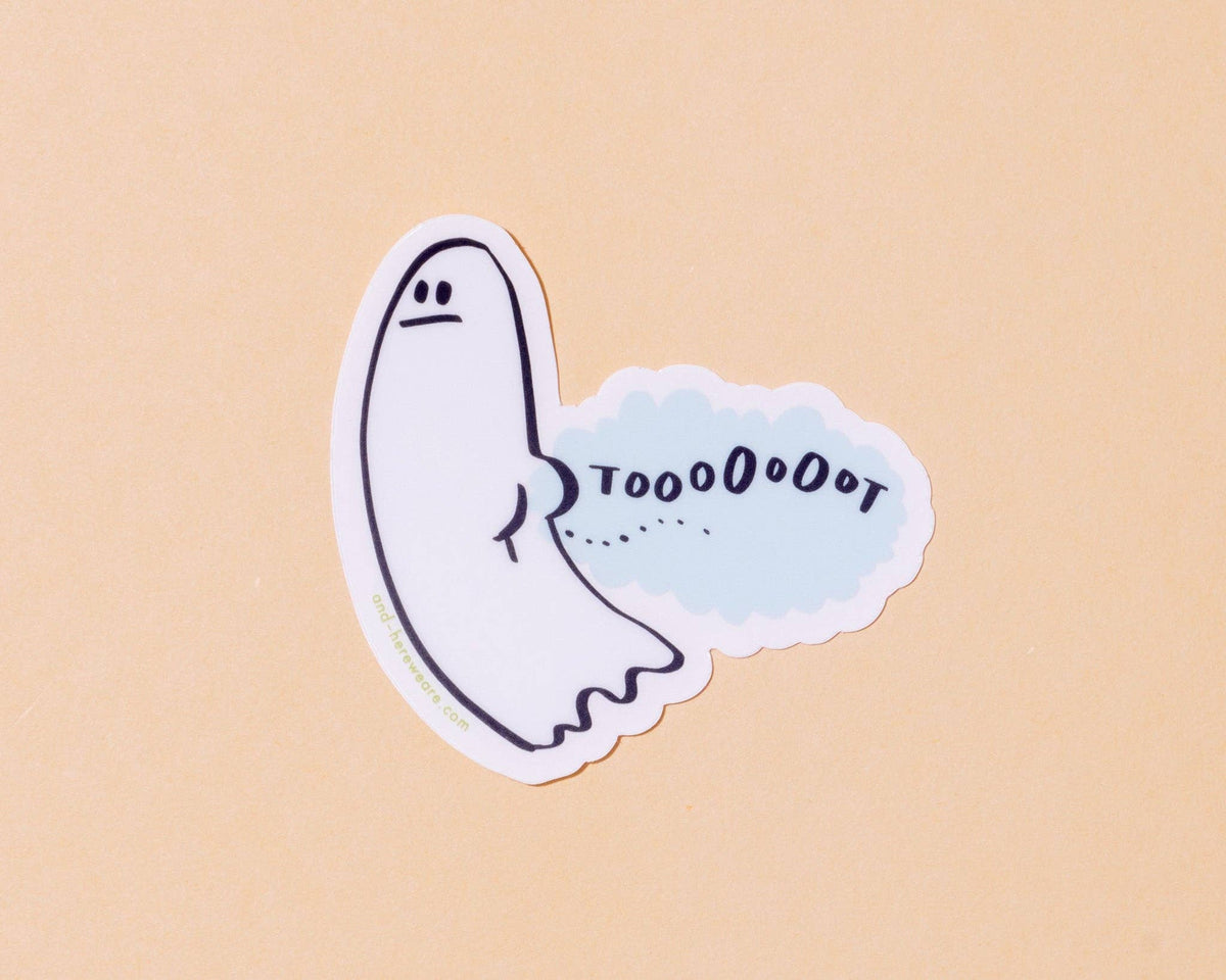 Tootin' Ghost Sticker