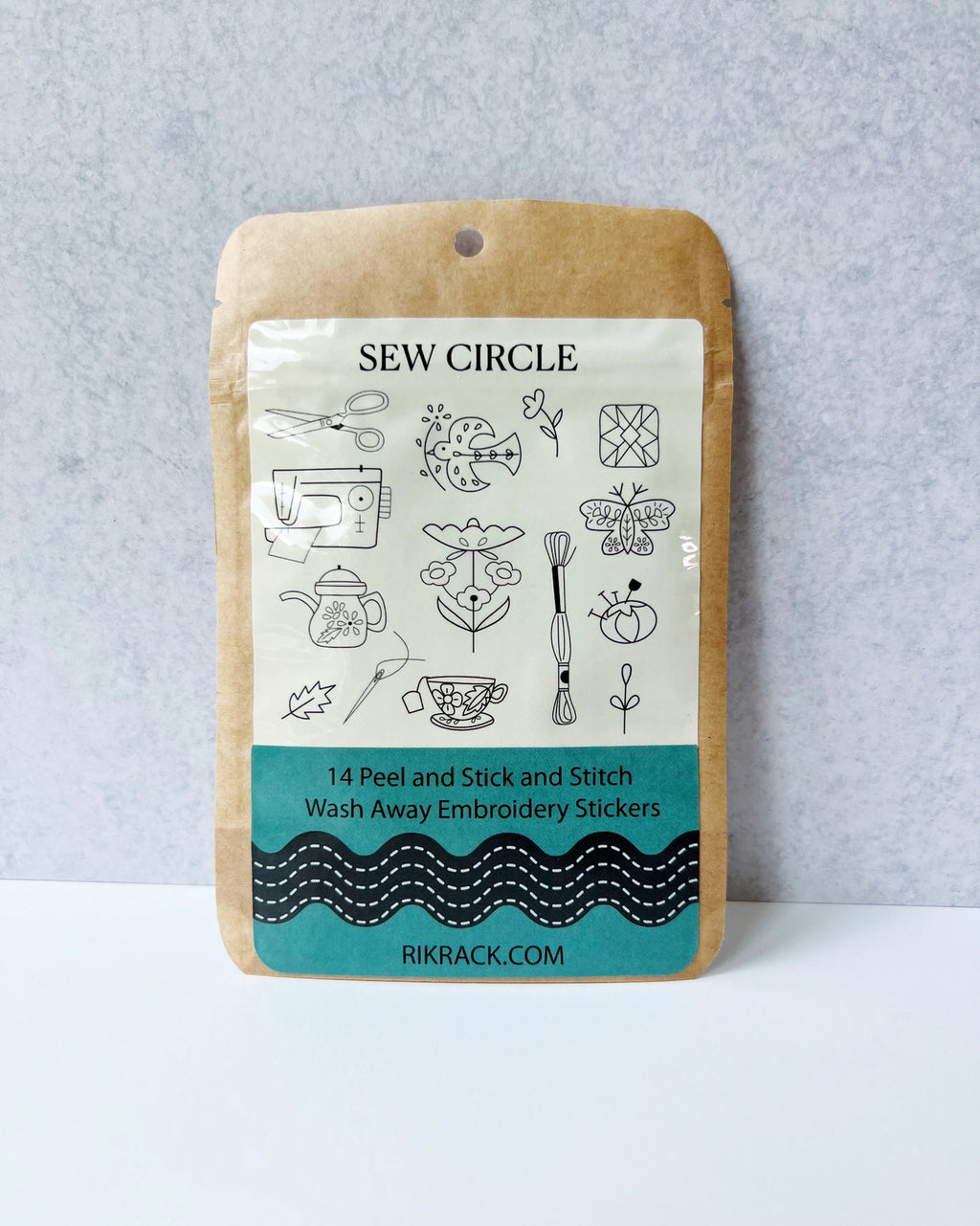 Sewing circle stick and stitch embroidery patches