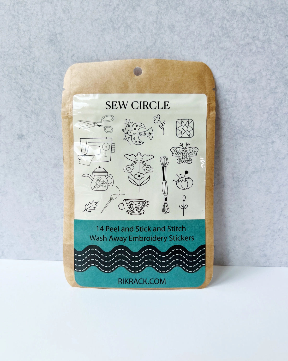 Sewing circle stick and stitch embroidery patches