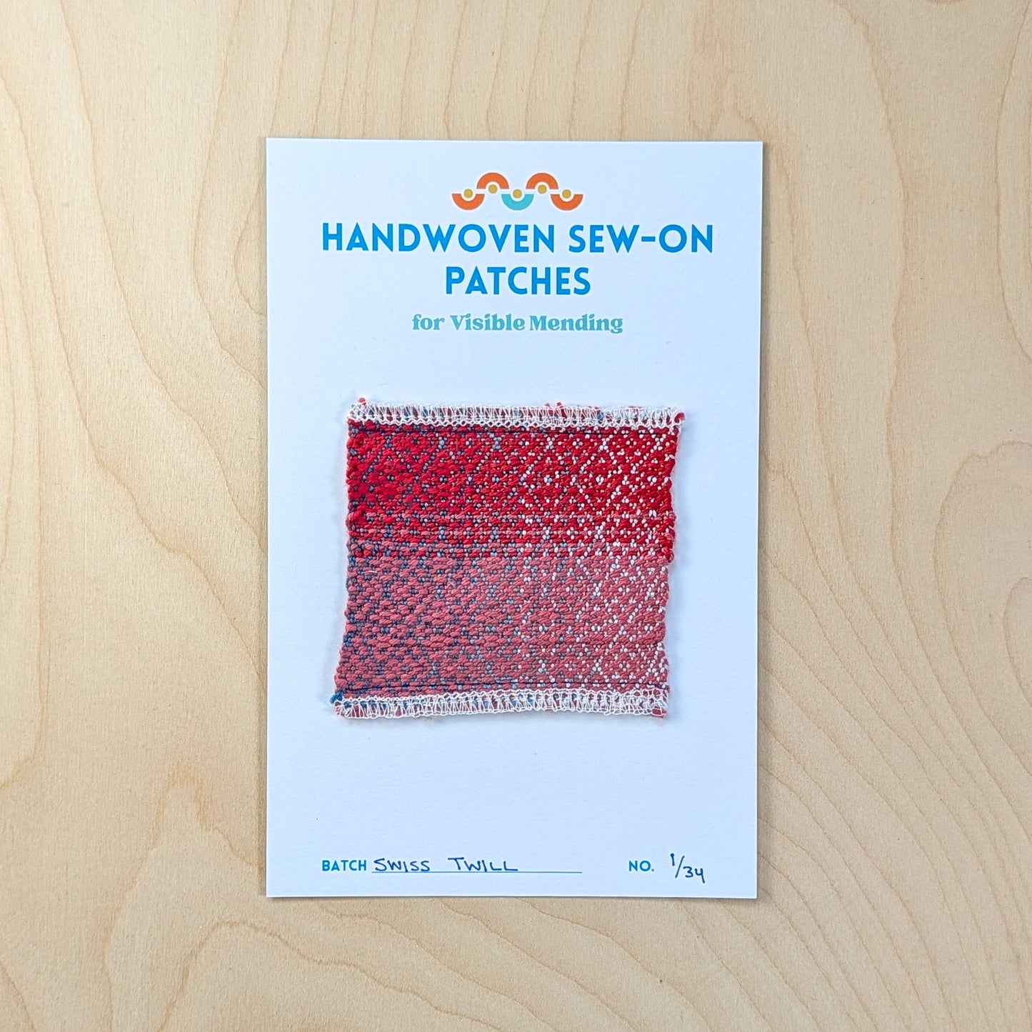 Handwoven Sew-on Patch - Swiss Twill No. 1 of 34