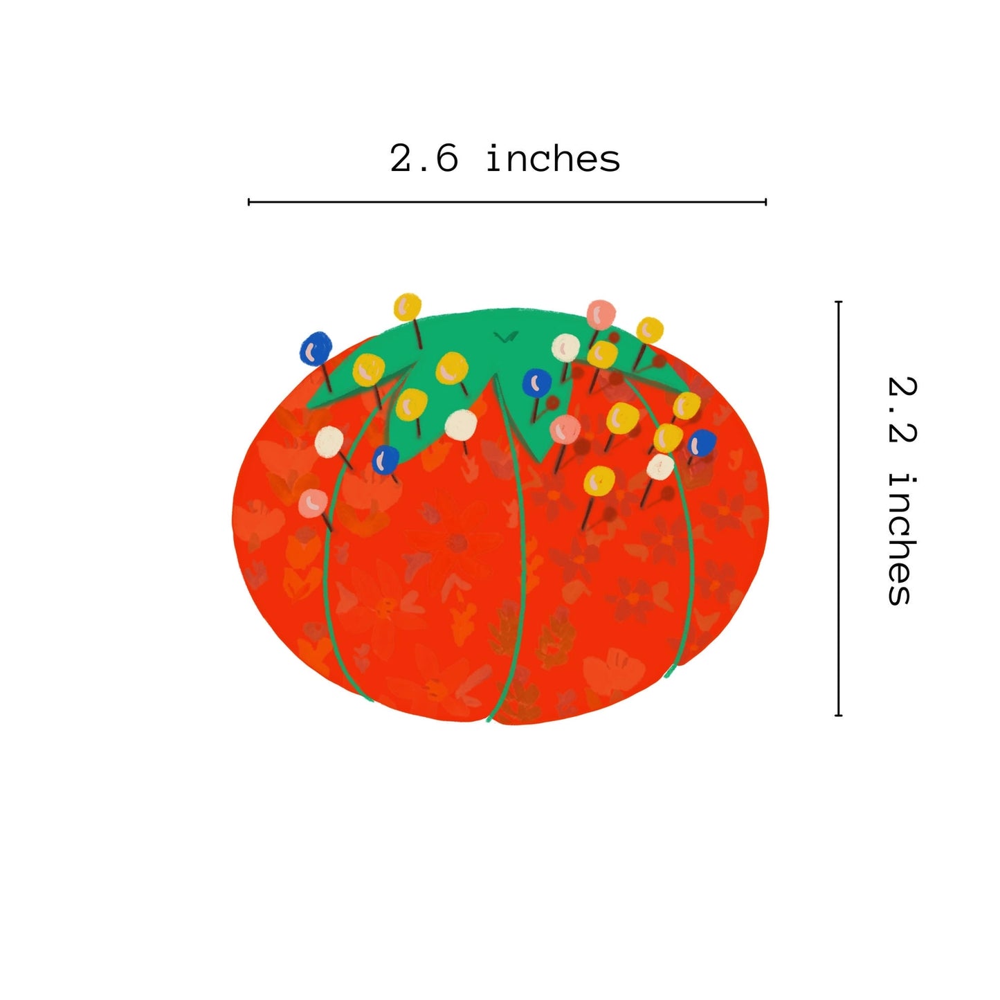 Tomato pin cushion sticker - Laurenspired