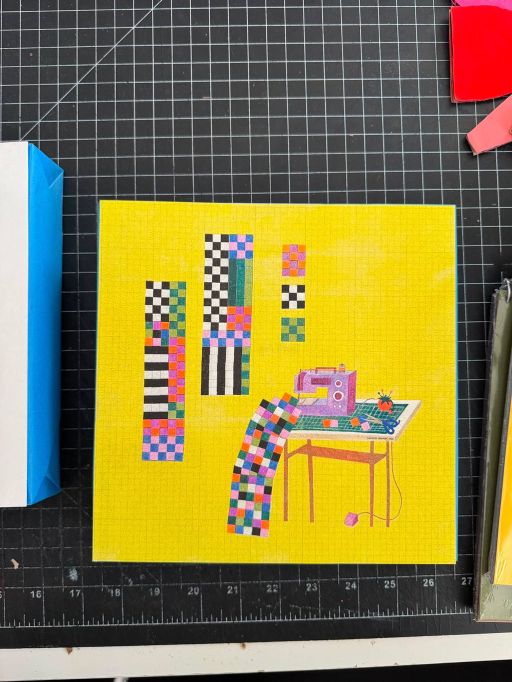 Paper Cut Sewing Table 8 x 8 print from Marcos Román