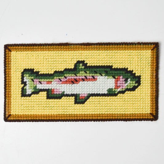 Rainbow trout needlepoint kit - secondhand materials!