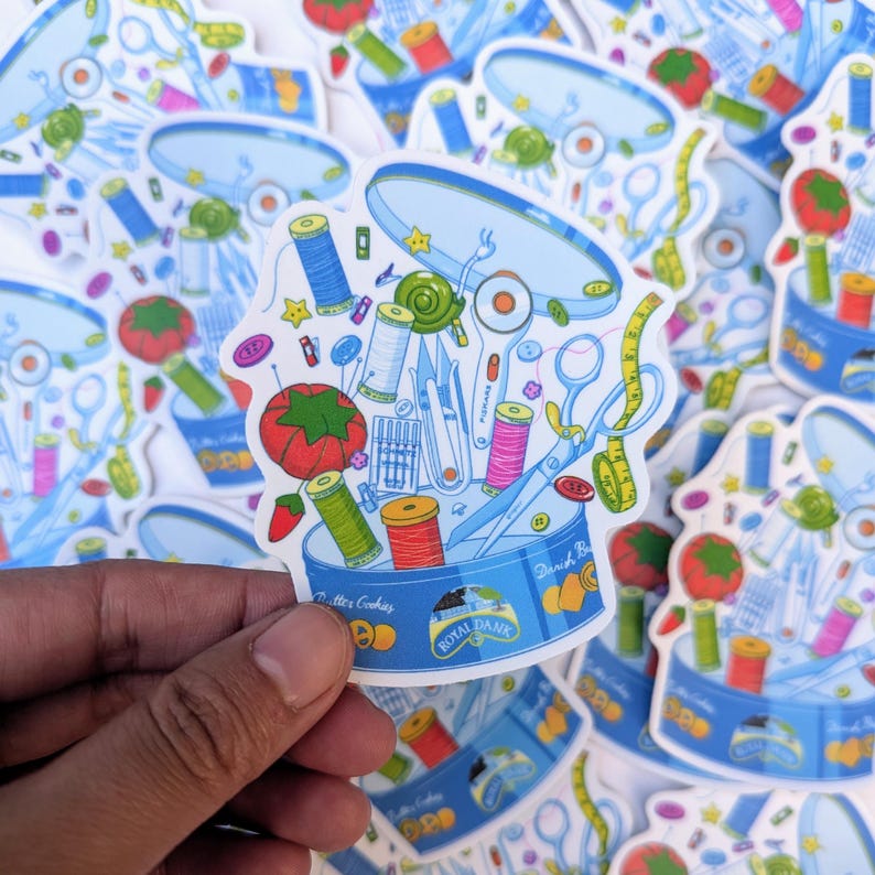 Butter Cookie Sewing Supplies Sticker - Christina Hu