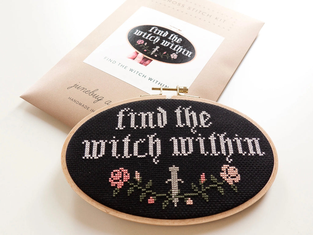 Find the witch within cross stitch kit