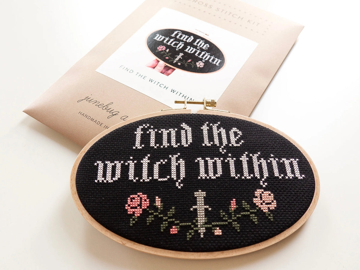 Find the witch within cross stitch kit