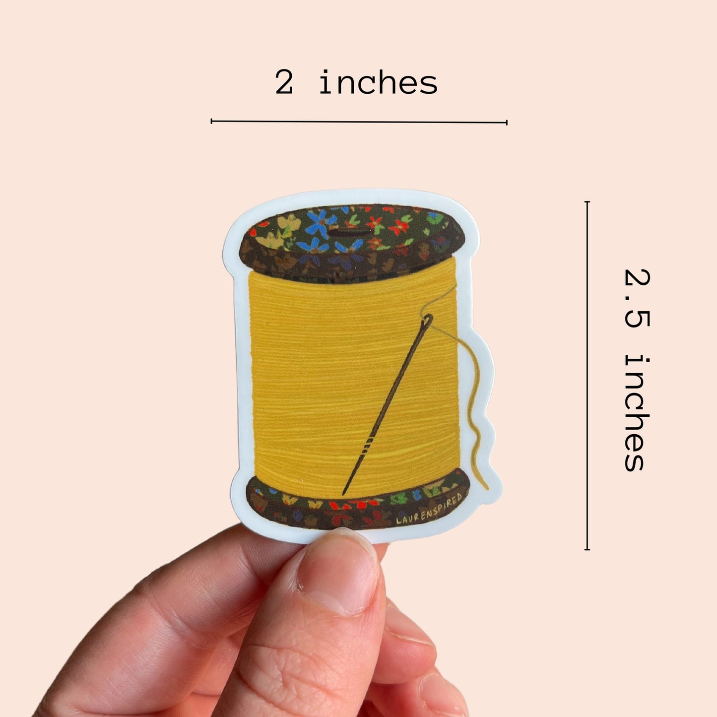 Yellow thread sticker - Laurenspired