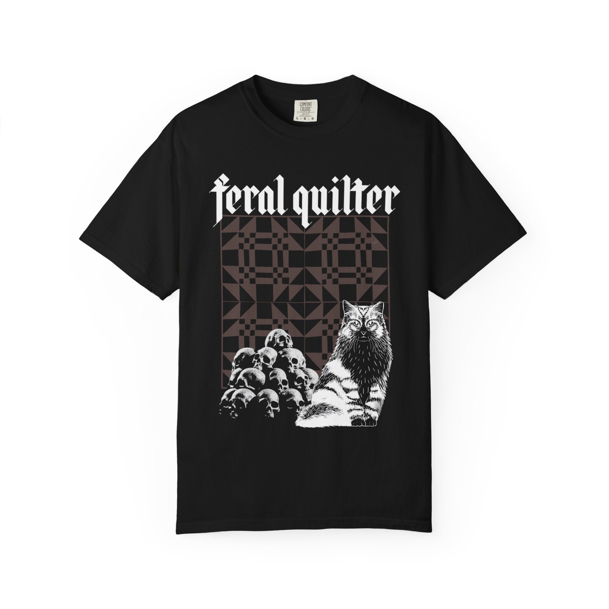Feral Quilter heavy metal t shirt