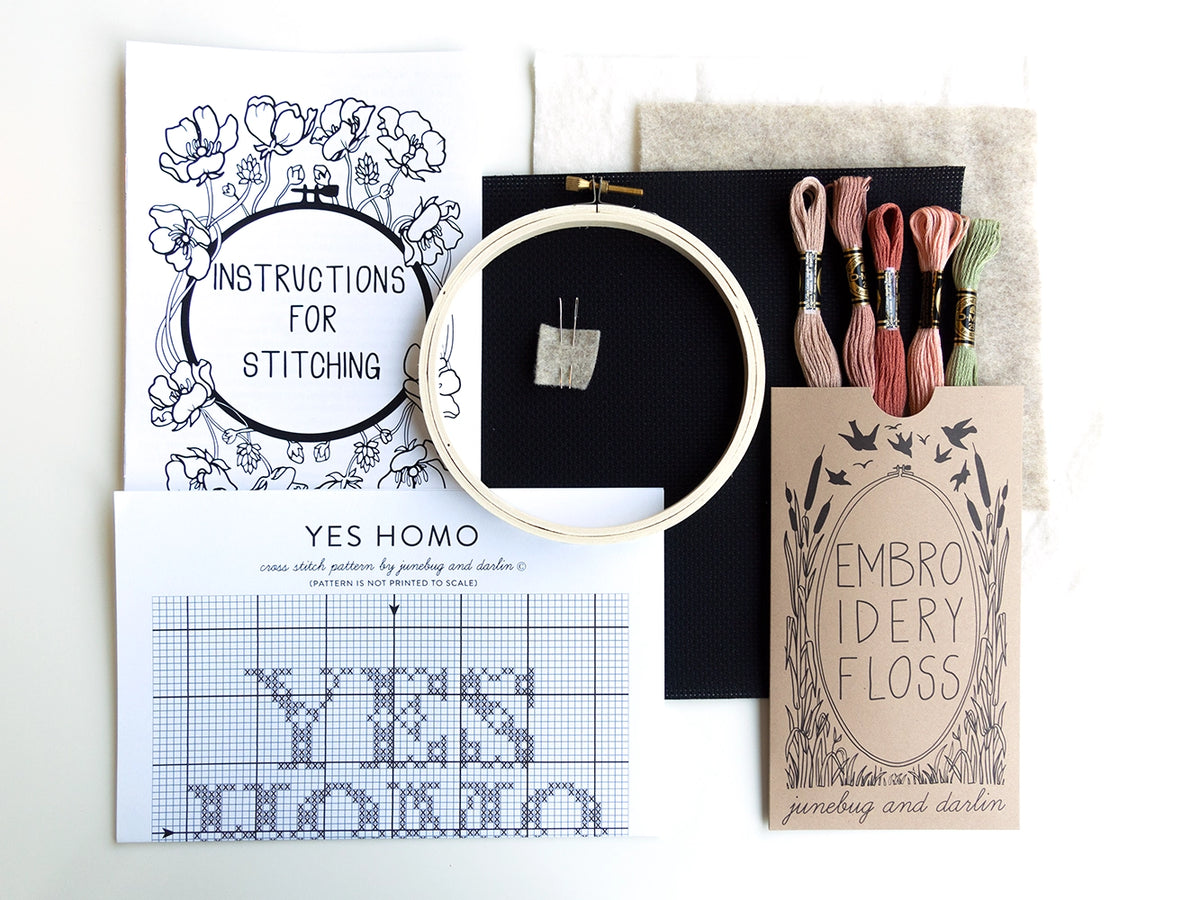 Yes homo cross stitch kit