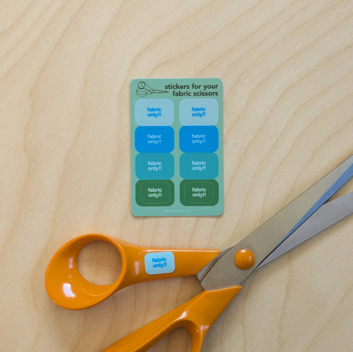 Stickers to protect your fabric scissors