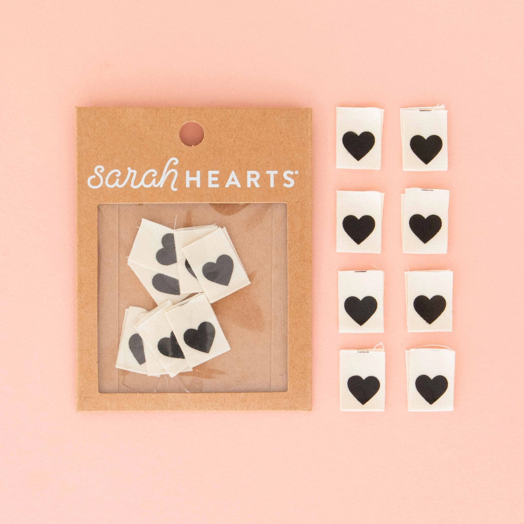 Black Heart Sewing Labels