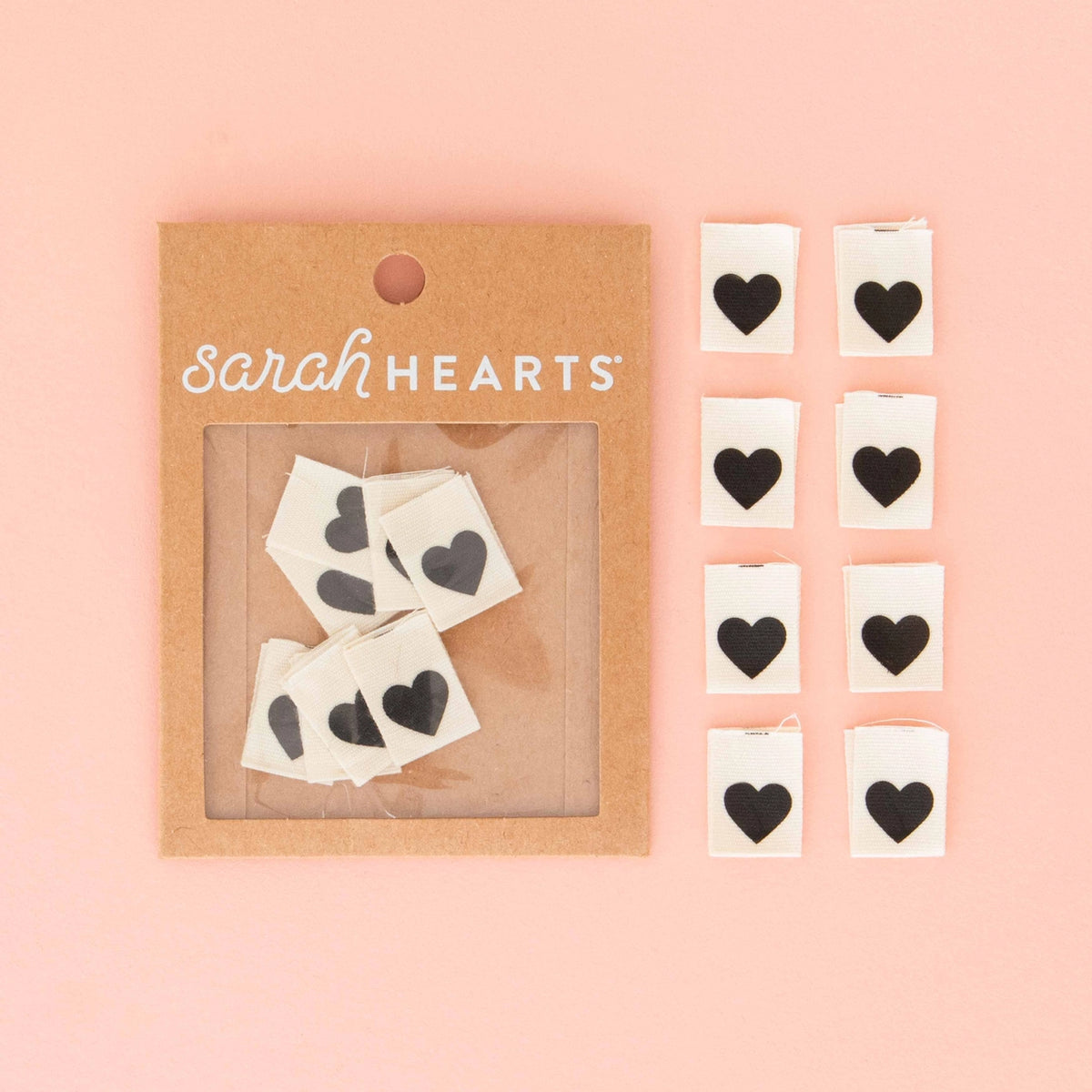 Black Heart Sewing Labels