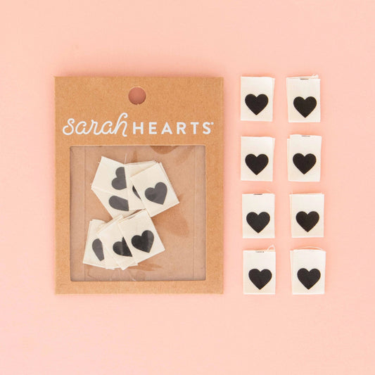Black Heart Sewing Labels