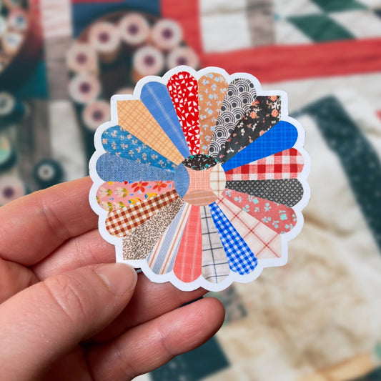 Dresden quilt flower sticker - Laurenspired