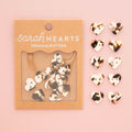 Small Black + Cream Tortoise Heart Buttons