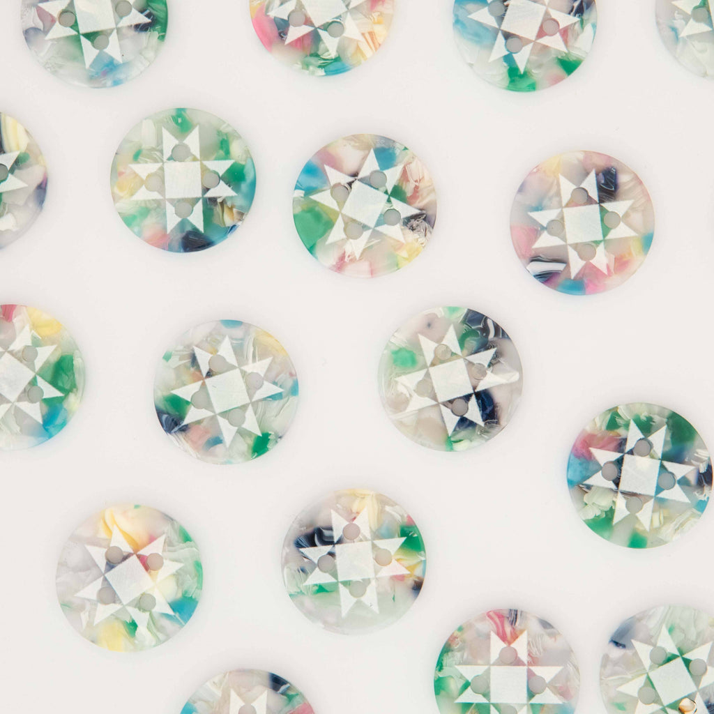Large Confetti Quilt Star 1" Buttons