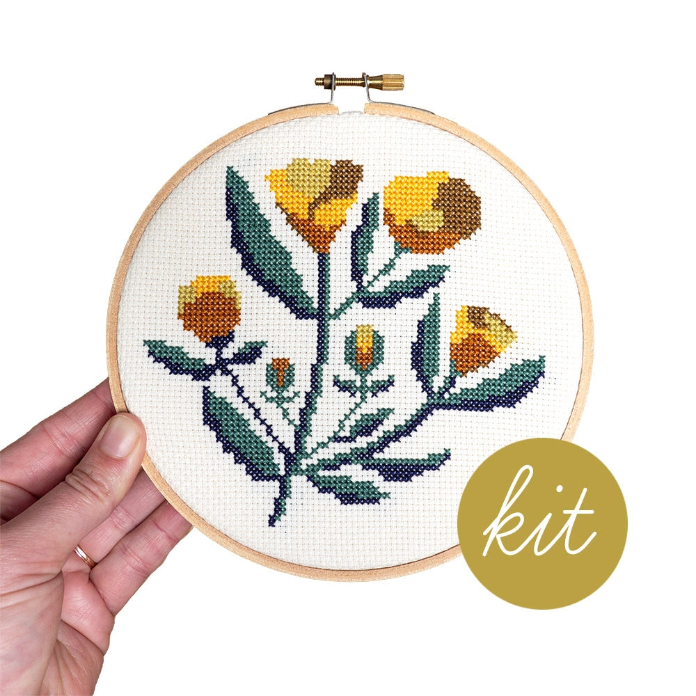 Floweret cross stitch kit