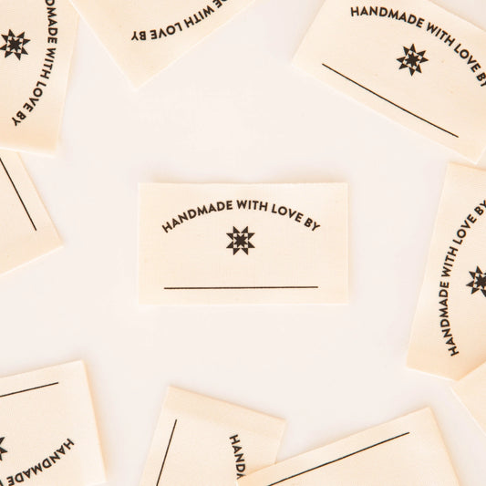 Handmade with Love Organic Cotton Write-in Quilt Labels by Sarah Hearts