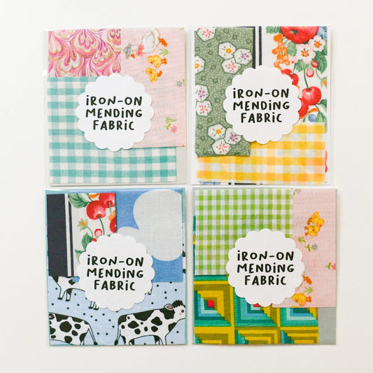 Iron-on mending patch pack - secondhand materials!